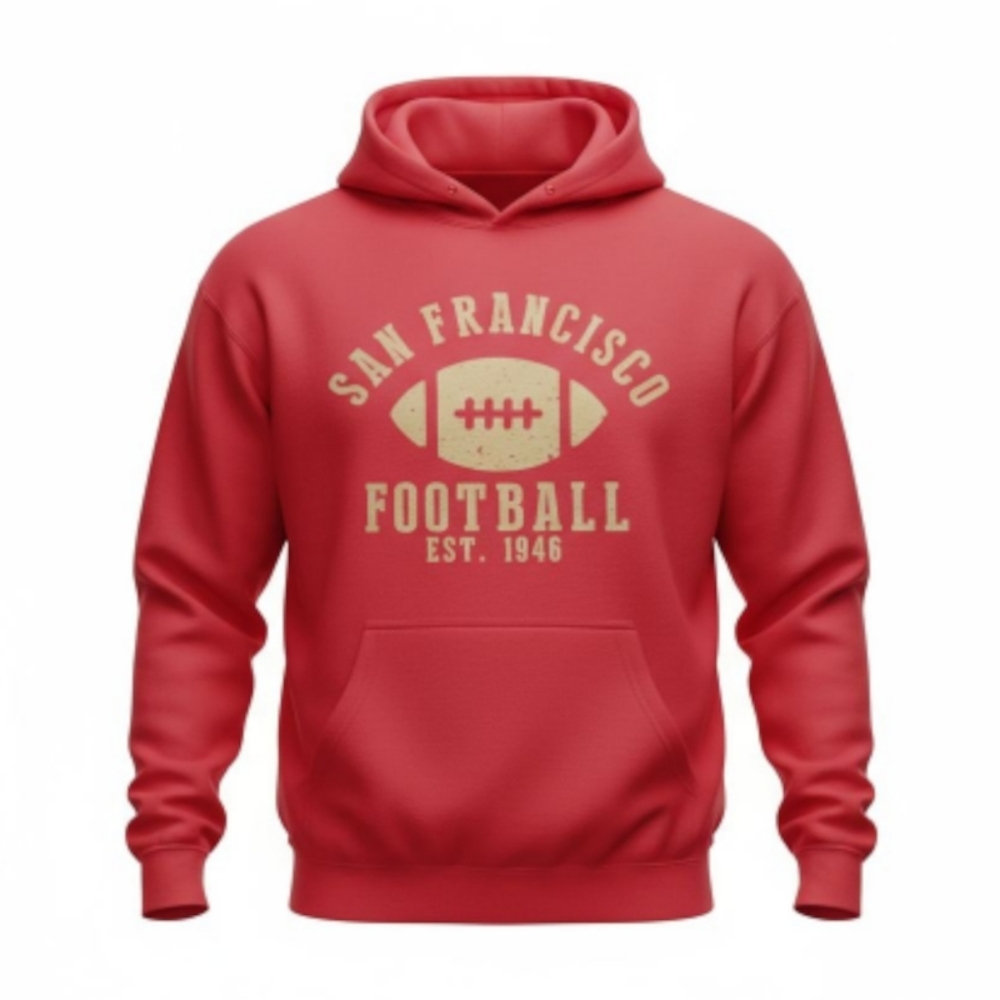 Source Unknown Red Football Hoodie